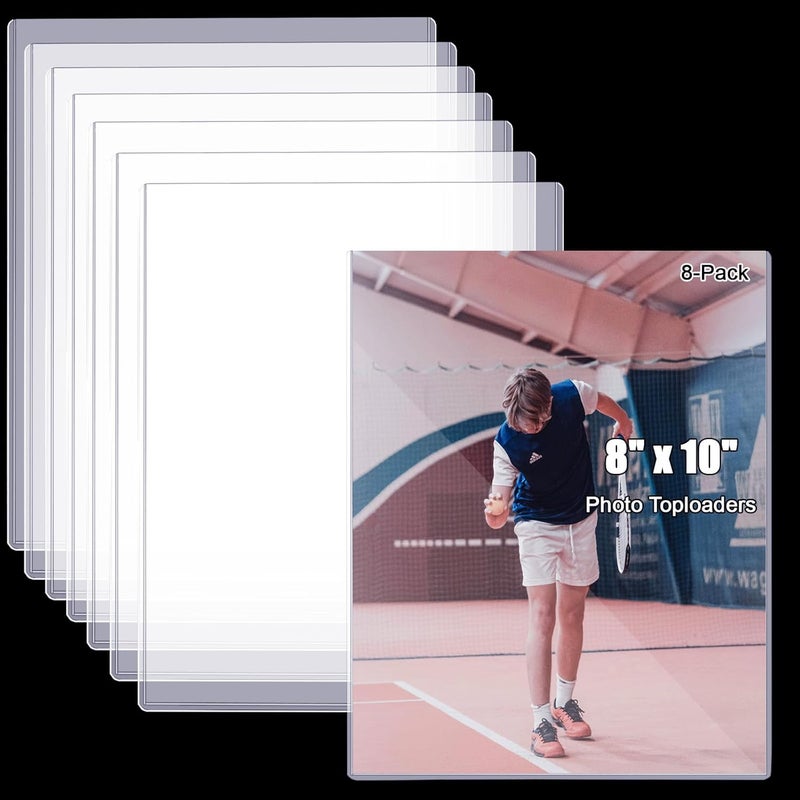 Ysglory 8Pcs 8" x 10" Photo Toploaders Clear Sheet Protectors Rigid Print Protectors Hard Plastic Paper Page Top Loaders Magazine Protector for Collectors Document Holder - Image 1